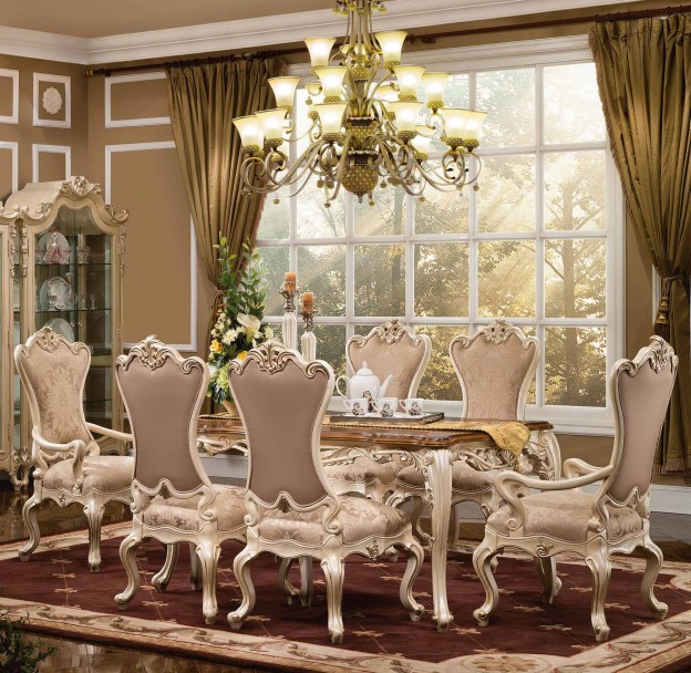 St. Ives Dining Table shown in Egyptian Pearl finish