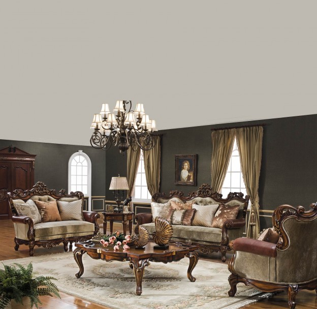 Salisbury 5-pcs Living Room Set shown in Antique Cognac finish