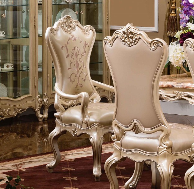 St. Ives Dining Chair shown in Egyptian Pearl finish Leather