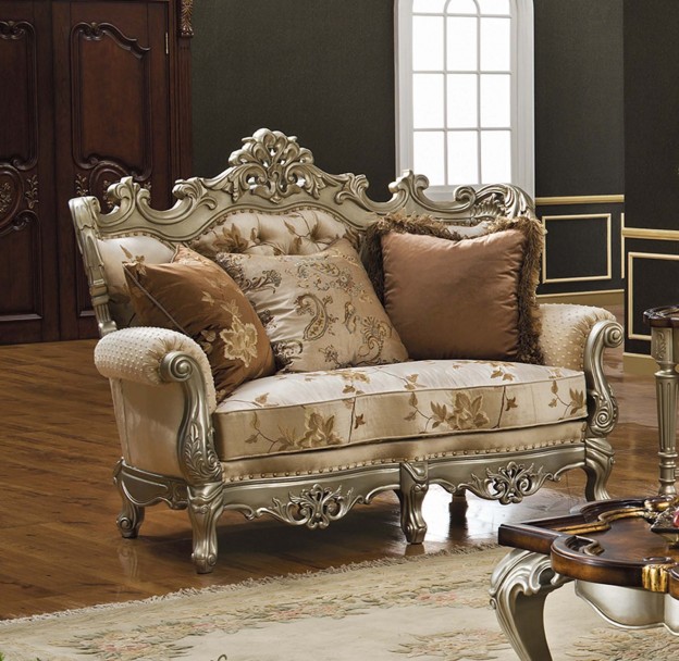 Salisbury Living Room Collection shown in Antique Silver finish