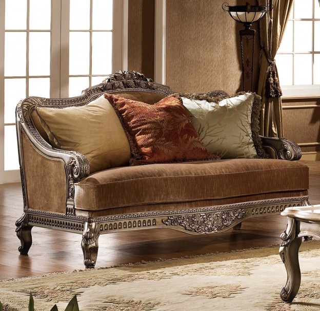 Canterbury Loveseat shown in Antique Silver finish