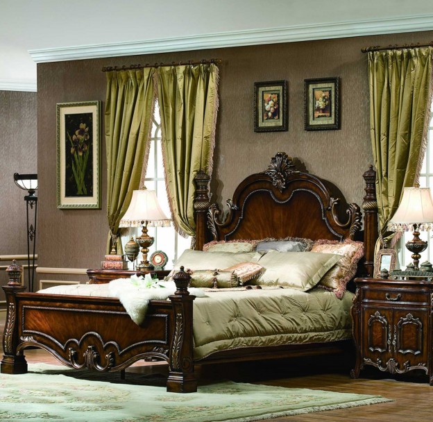 Amherst 5-pcs Bedroom Set shown in Antique Walnut finish