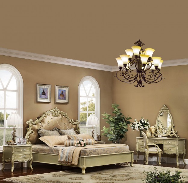 Langham 5-pc Bedroom Set shown in Antique Sage finish