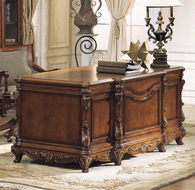 Cambridge Executive Desk shown in Mahogany finish