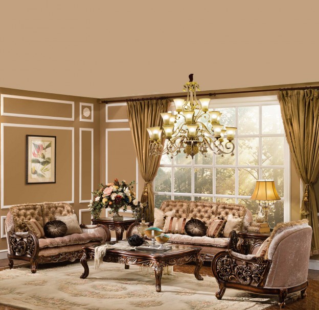 Casabella 5-pc Living Room Set shown in Antique Cherry finish
