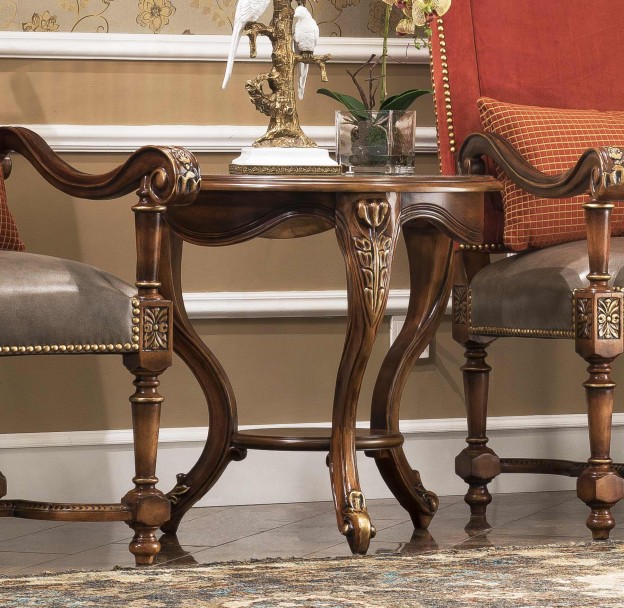 Park Lane End Table with Glass Top shown in Vintage Cohiba finish