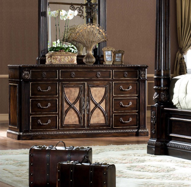 Essex Dresser w/ Marble Inlay shown in Antique Chestnut finish