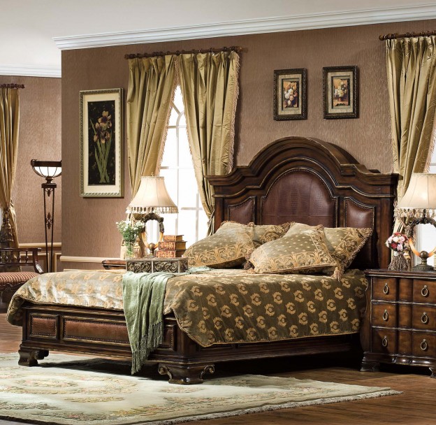 Georgia 5-pcs Bedroom Set shown in Antique Chestnut finish