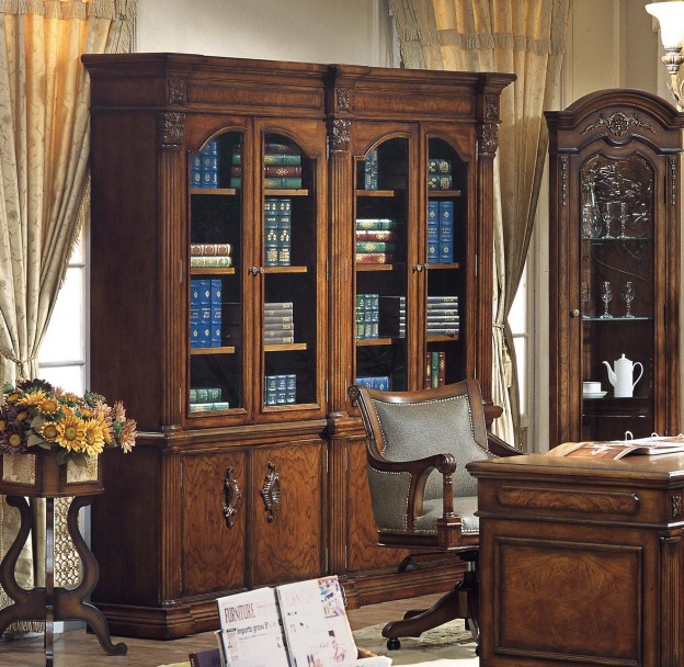 Kingston Wall Unit / Bookcase shown in Antique Walnut finish