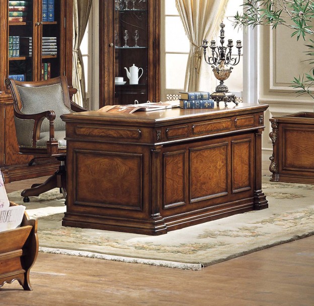 Kingston Executive Desk shown in Antique Walnut finish