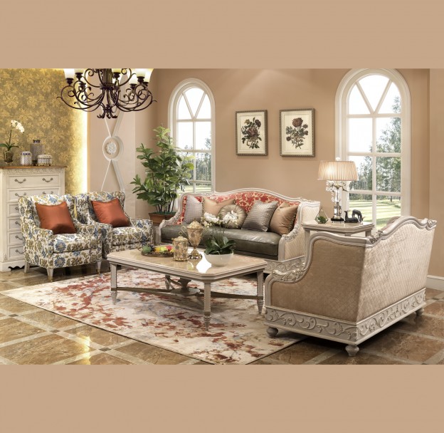 Grosvenor 6-pc Living Set shown in Antique Almond finish