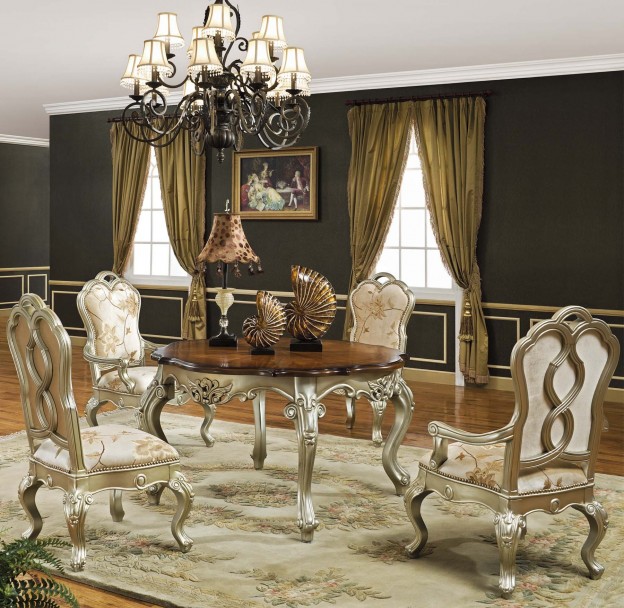 Prescott Dining Table shown in Antique Silver finish