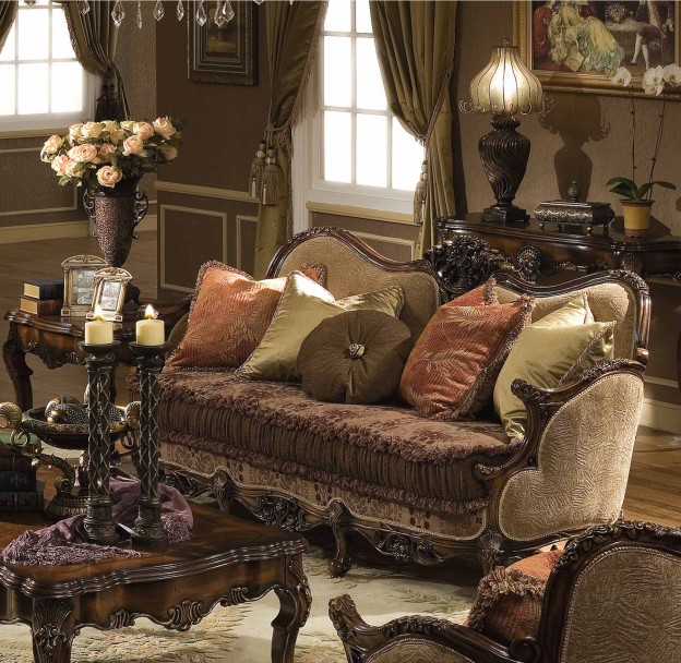 Victoria Sofa shown in Antique Walnut finish