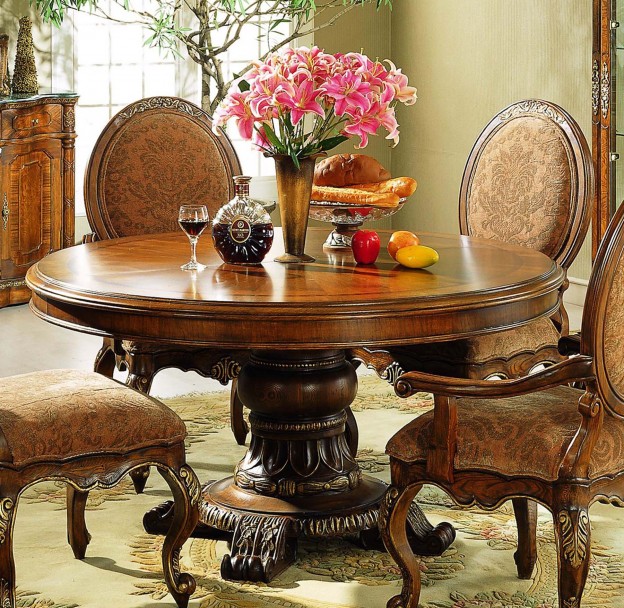 Tustin Dining Table shown in Mahogany finish