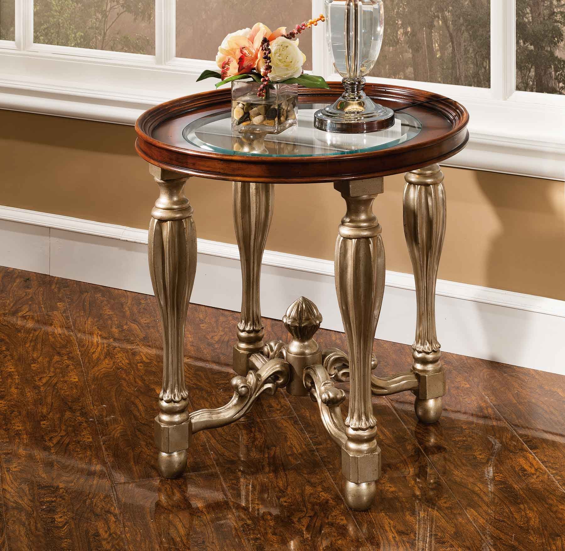 Antique end tables sale with glass tops