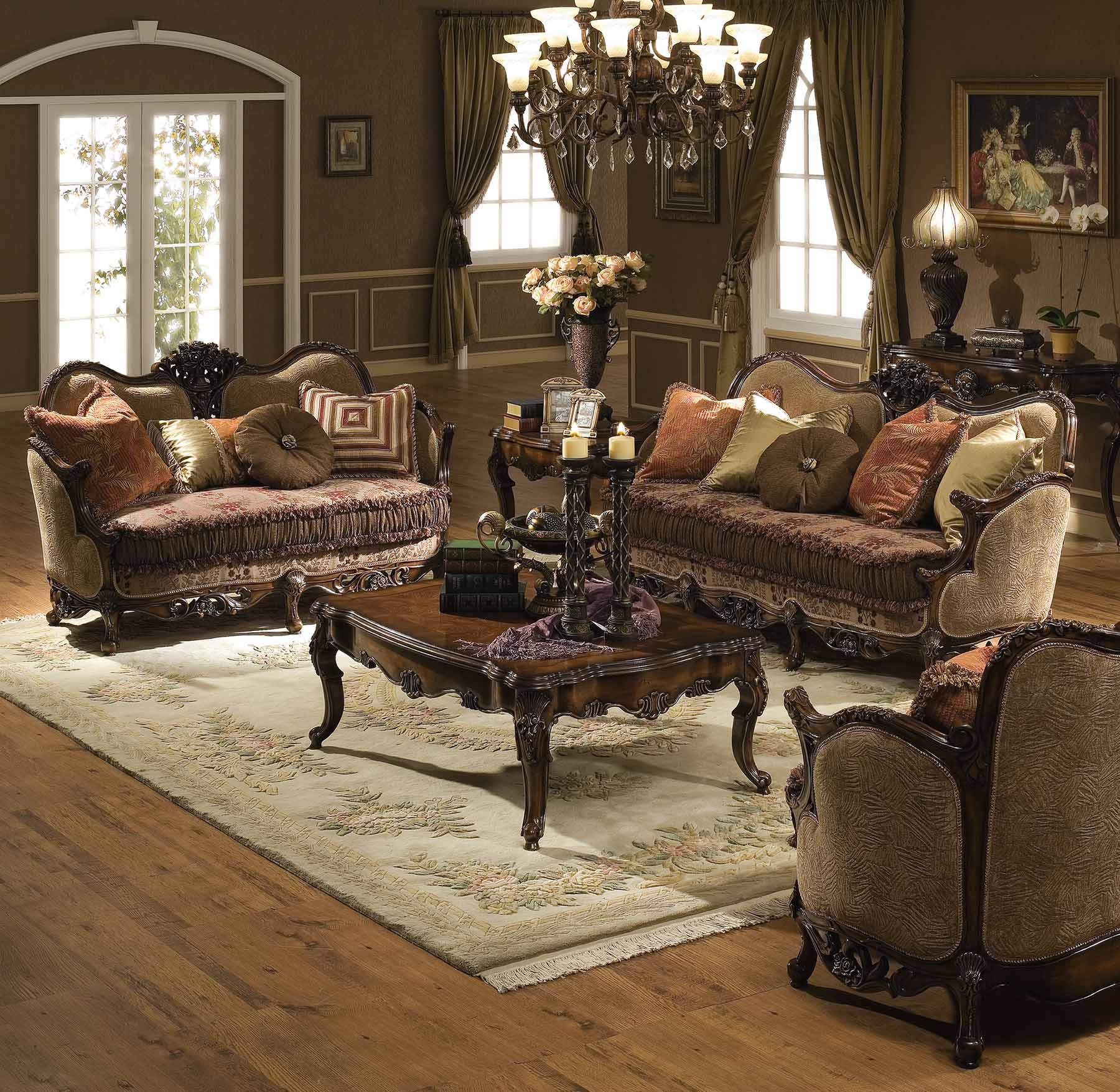 Victoria 5 Pc Living Room Set Antique, Victorian Living Room Furniture Collection