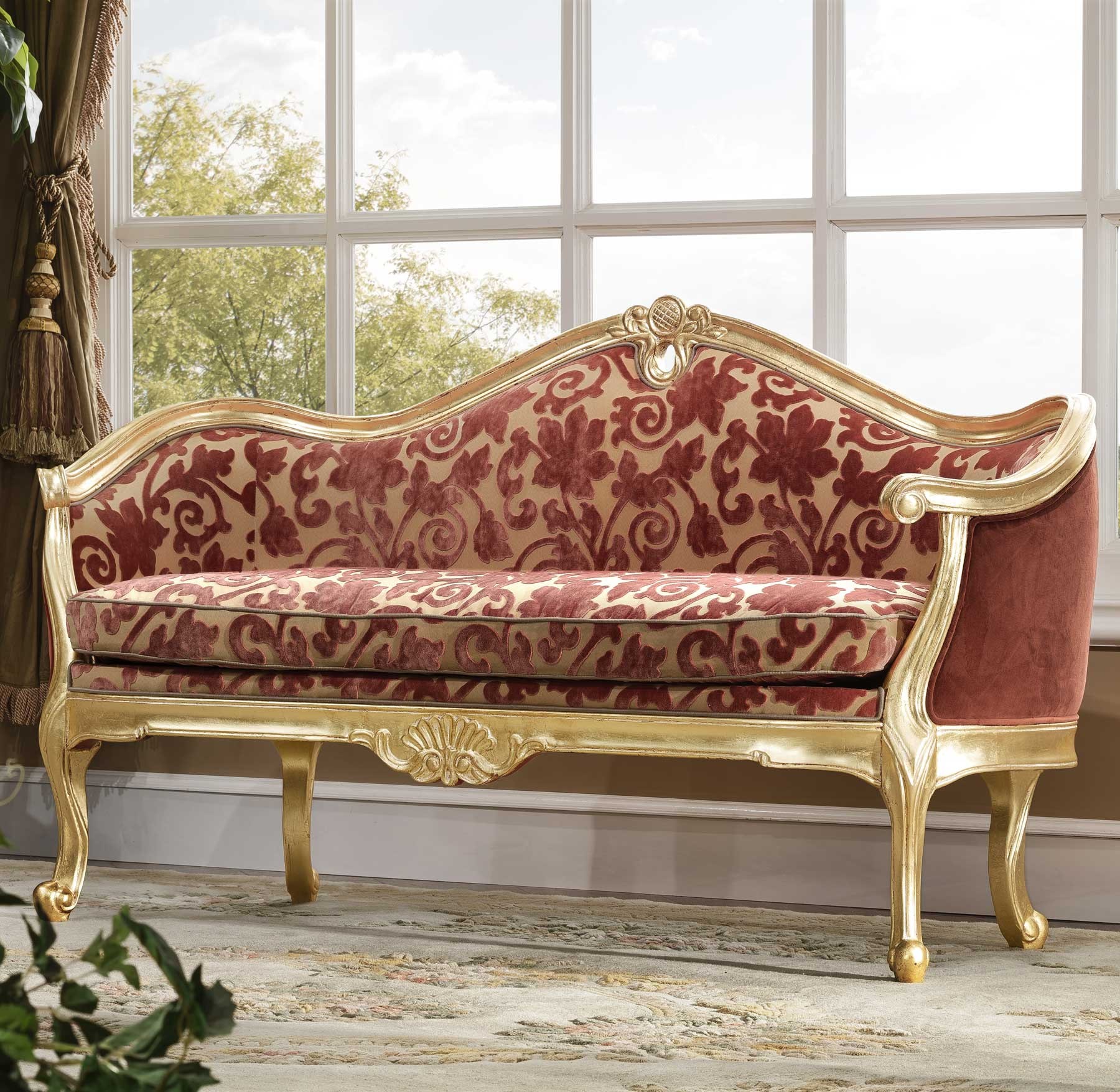 Antoinette Bench shown in Antique Gold Leaf finish