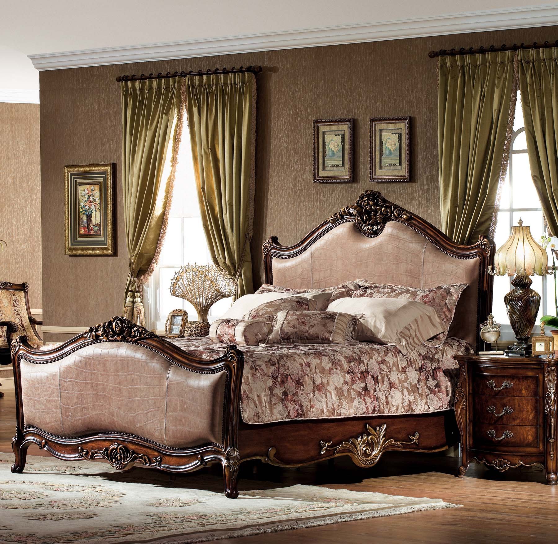 Monterey 5-pcs Bedroom Set shown in Antique Walnut finish