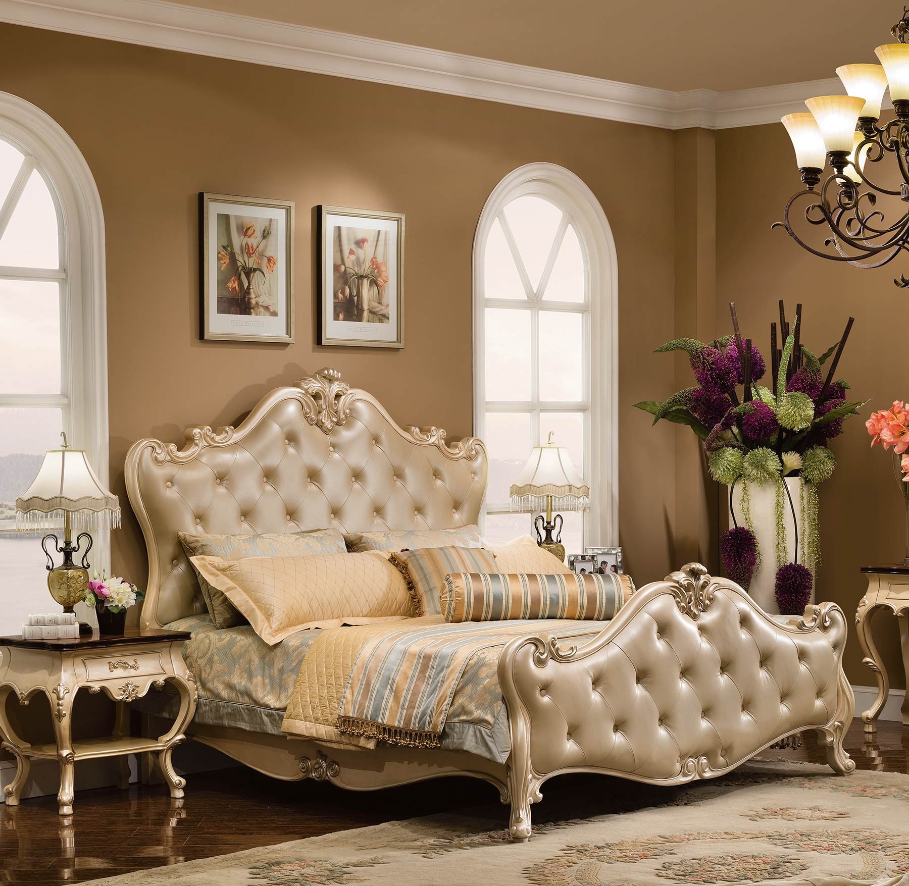 St. Ives Bed shown in Egyptian Pearl finish