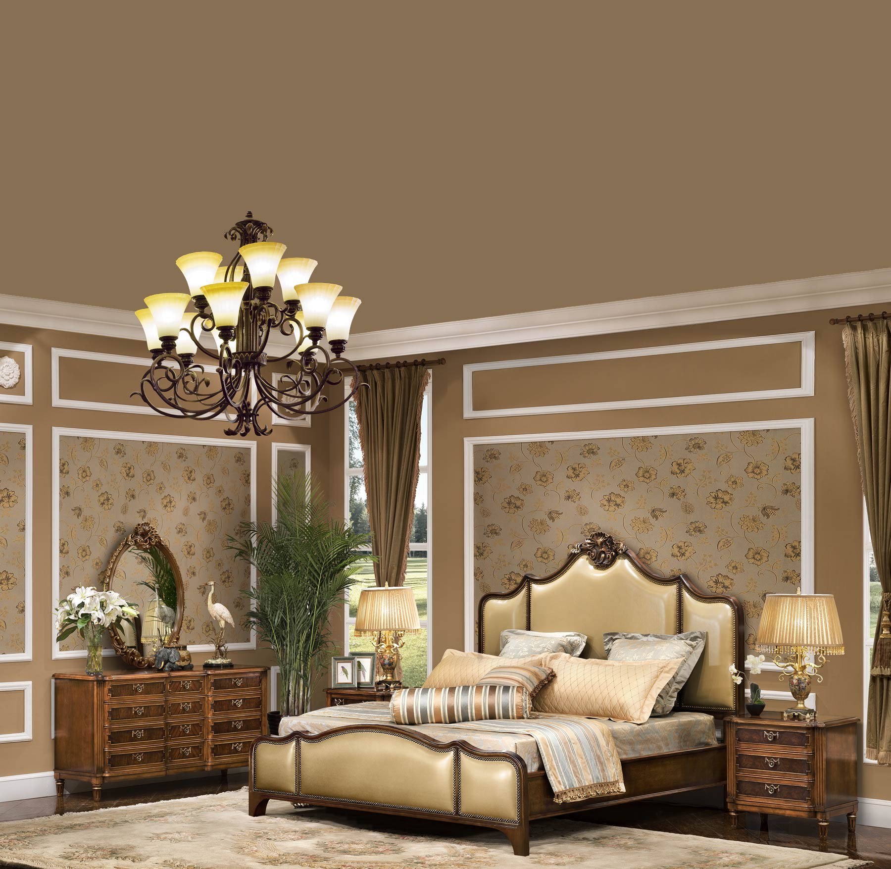 Dorchester 5-pc Bedroom Set shown in Vintage Cohiba finish