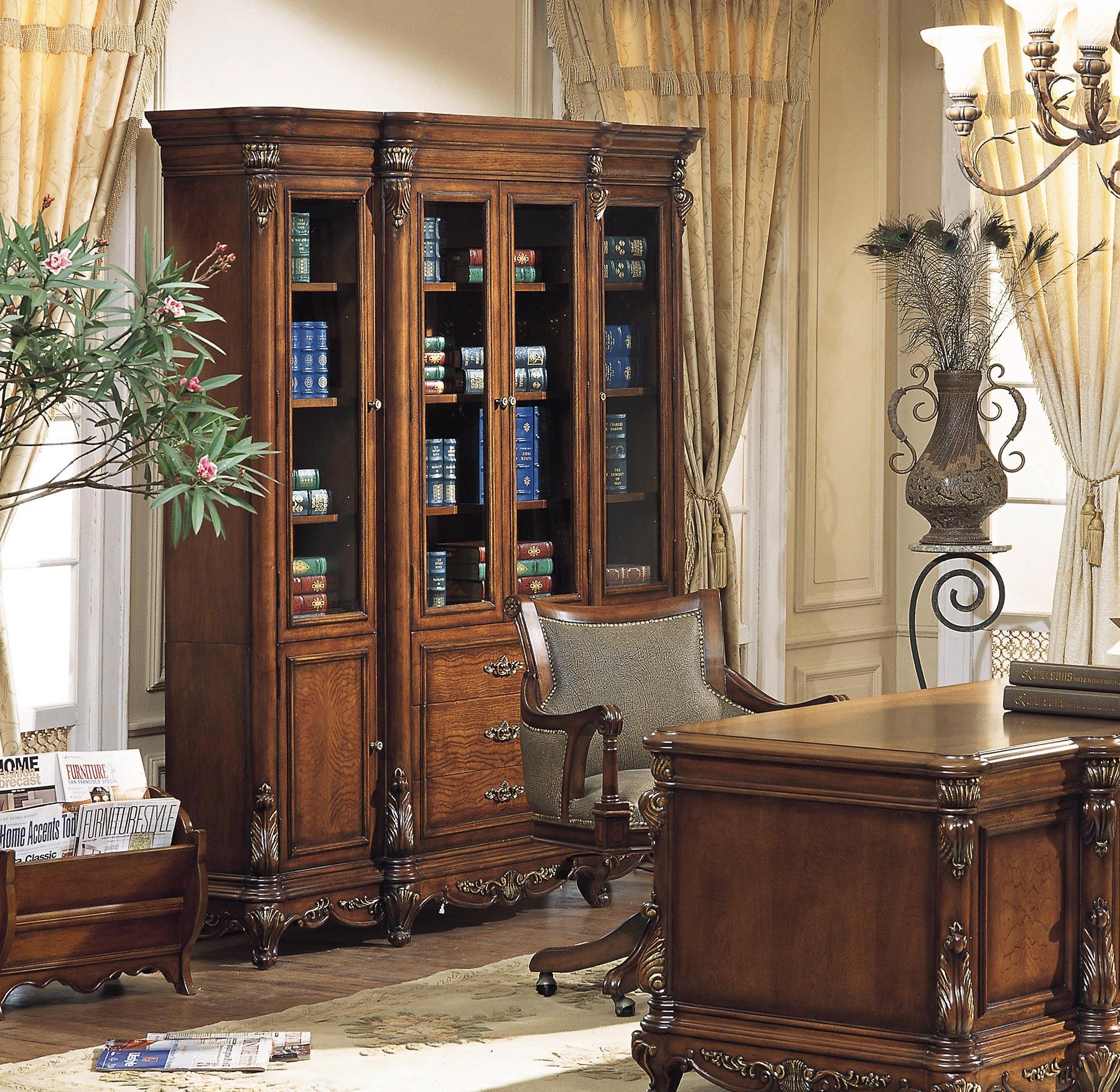 Cambridge Wall Unit / Book Case shown in Mahogany finish