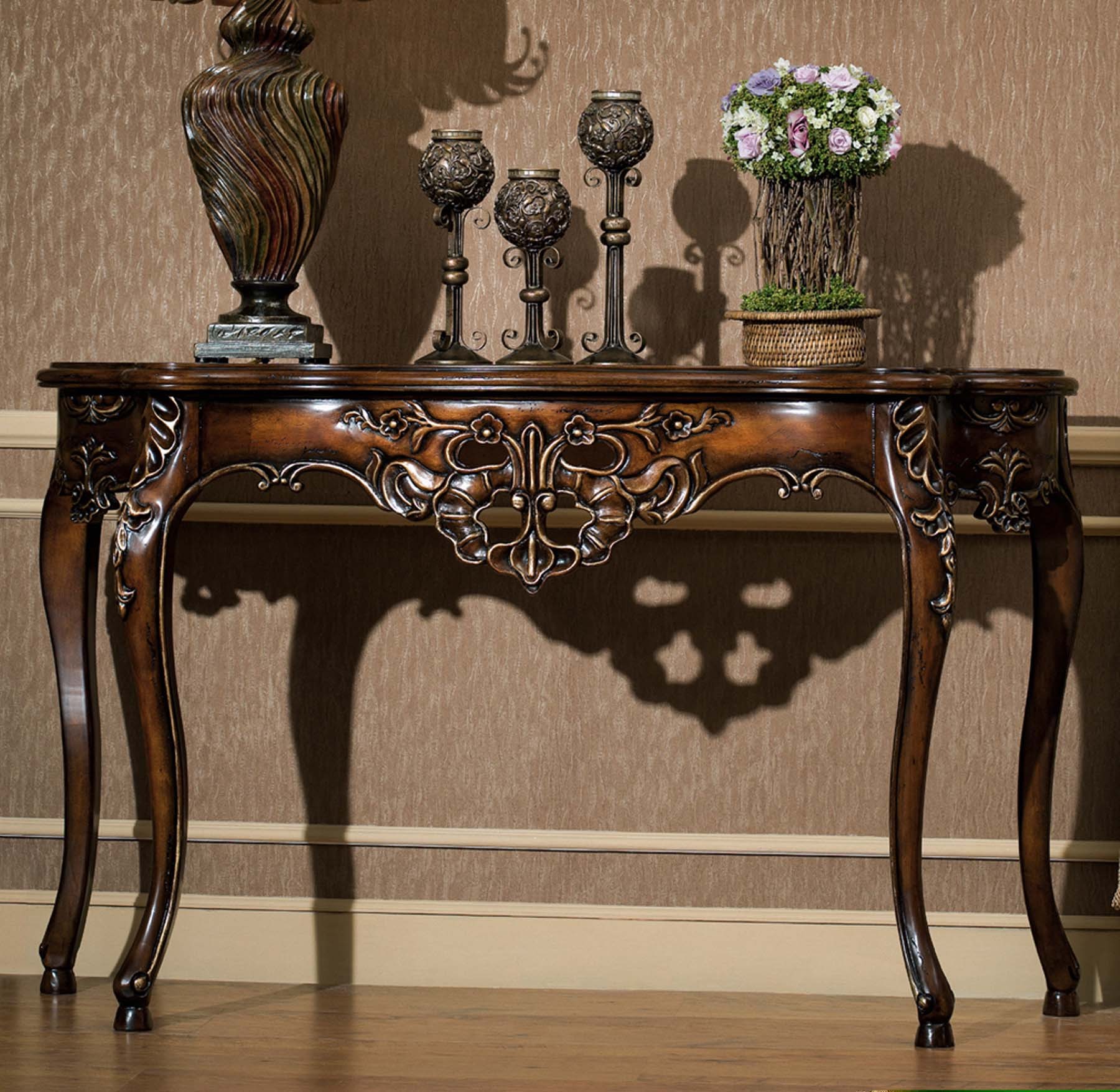 Carmel Console Table shown in Antique Walnut finish