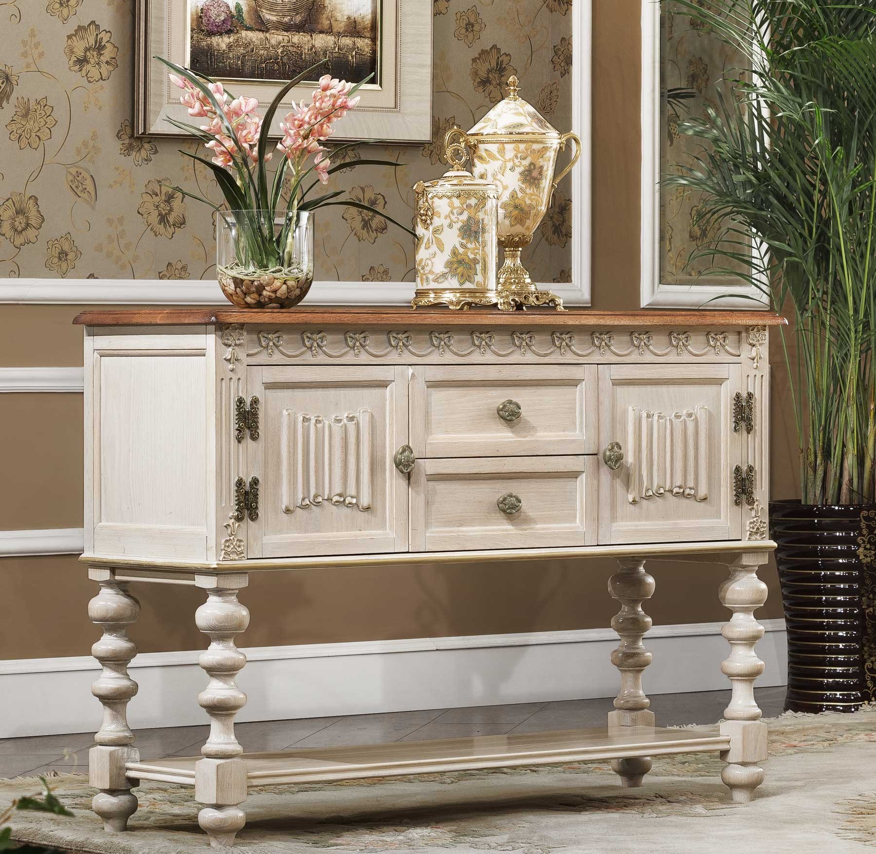 Grosvenor Console Table shown in Antique Almond finish