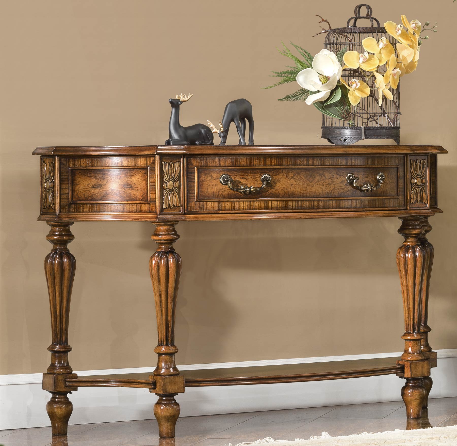 Leighton Console Table shown in Antique Silver Leaf finish