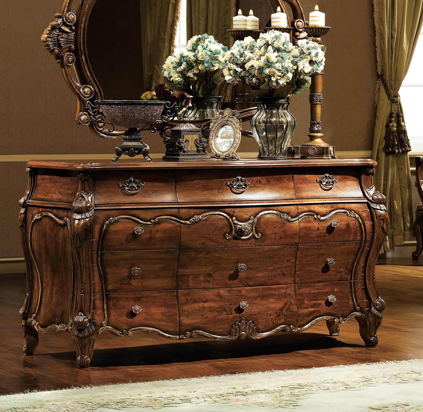 Corinth Dresser shown in Antique Walnut finish