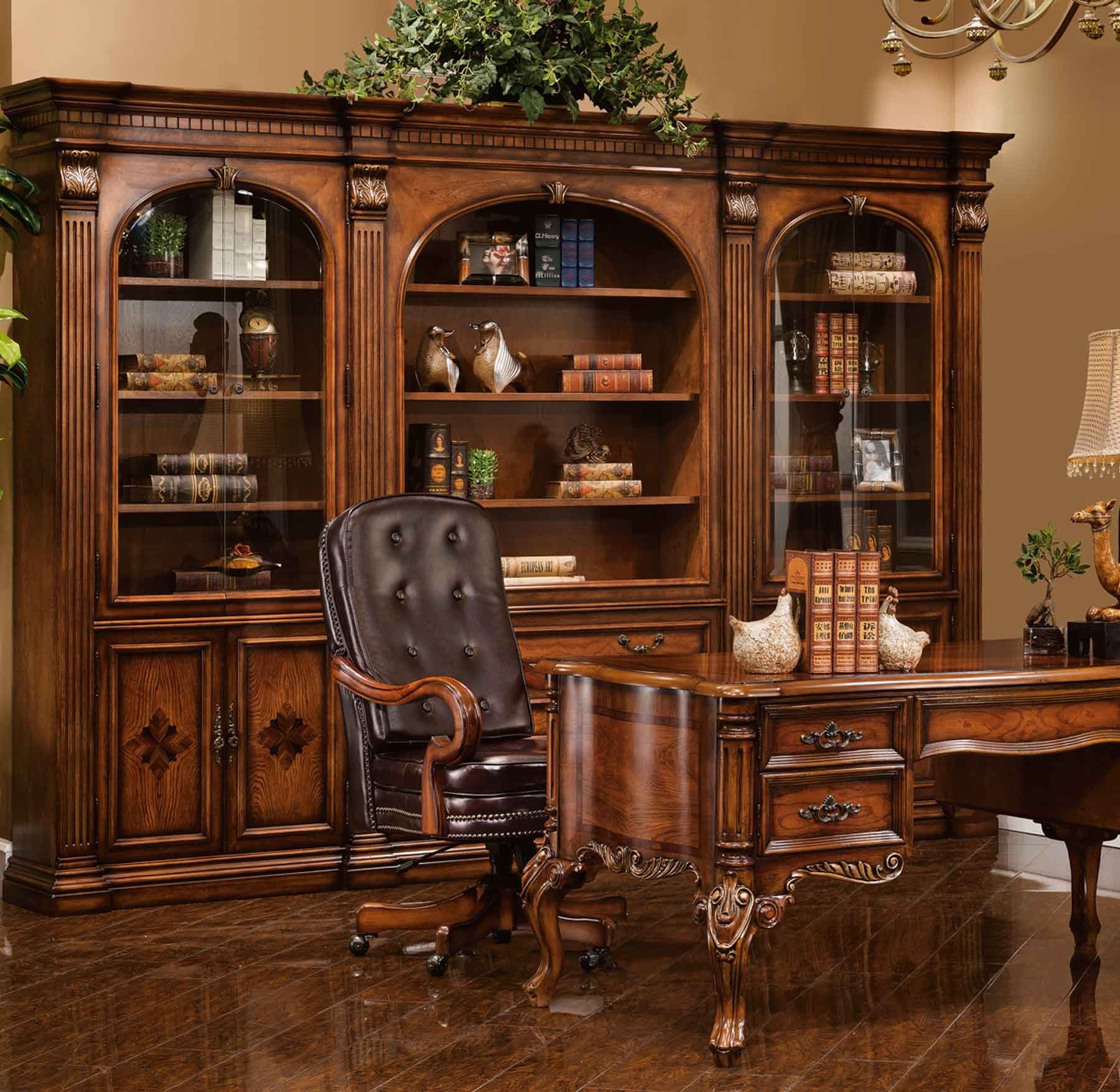 Melville Wall Unit / Book Case shown in Antique Cognac finish