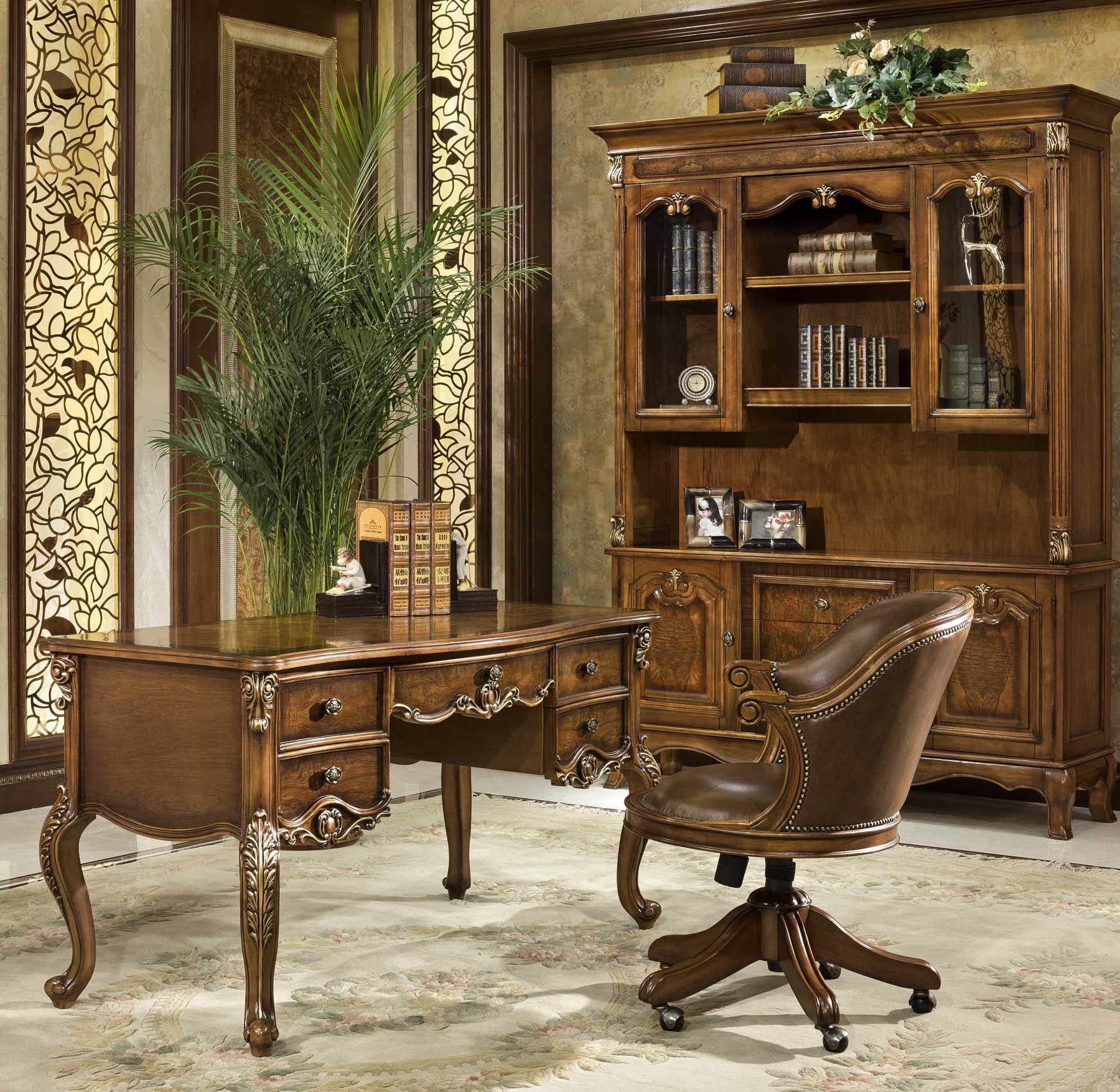 Cardiff Executive Desk shown in Vintage Cohiba finish