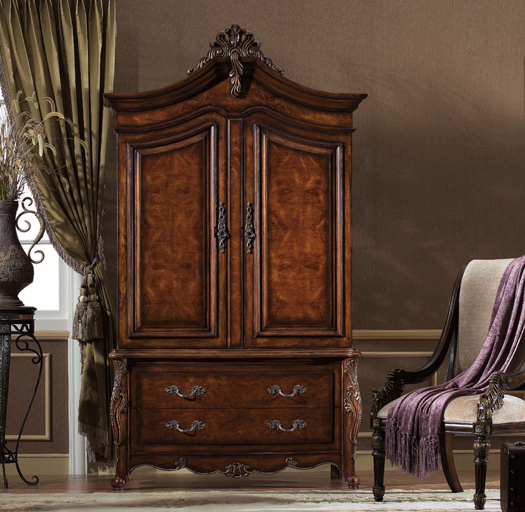 Monterey Armoire shown in Antique Walnut finish