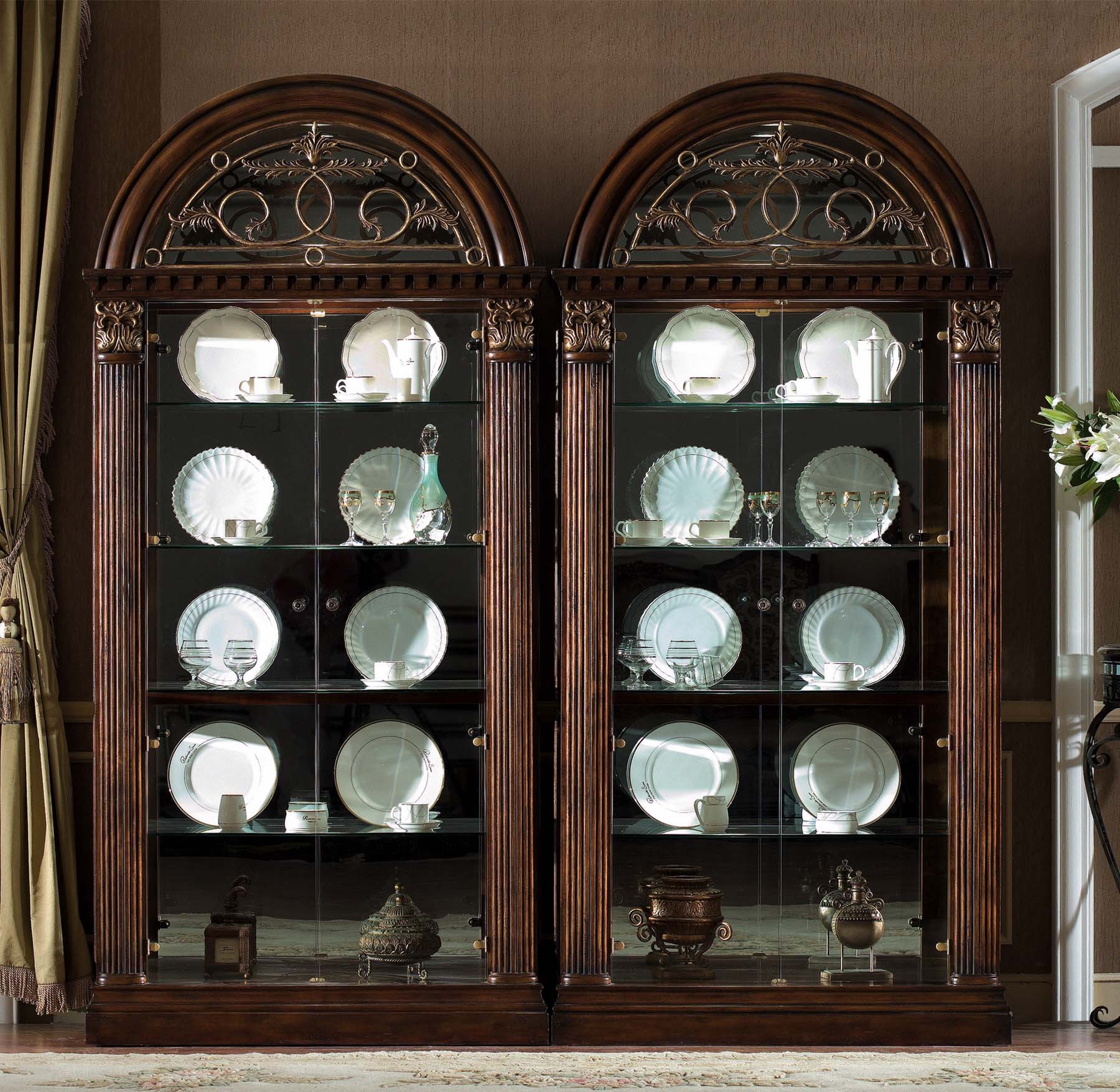 Monterey Curio shown in Antique Walnut finish