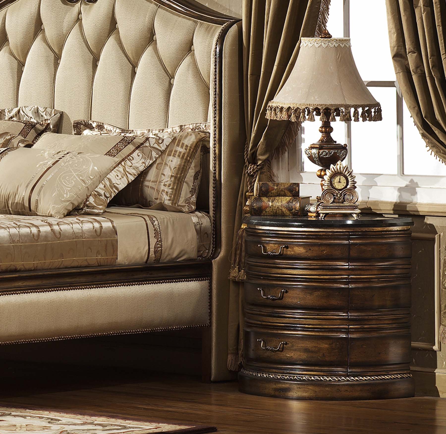 Oxford Nightstand w/ Granite Top shown in Parisian Bronze finish