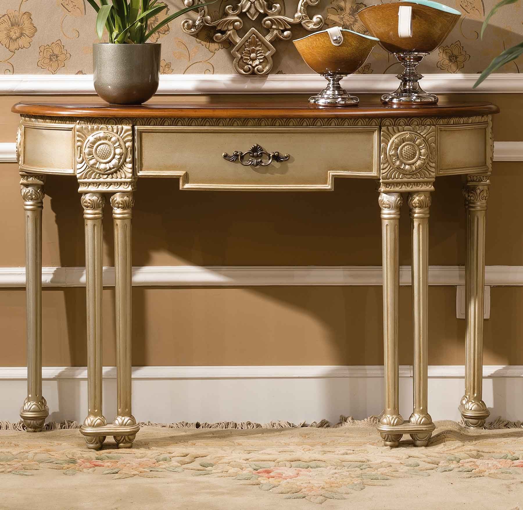 Prescott Console Table shown in Antique Silver finish