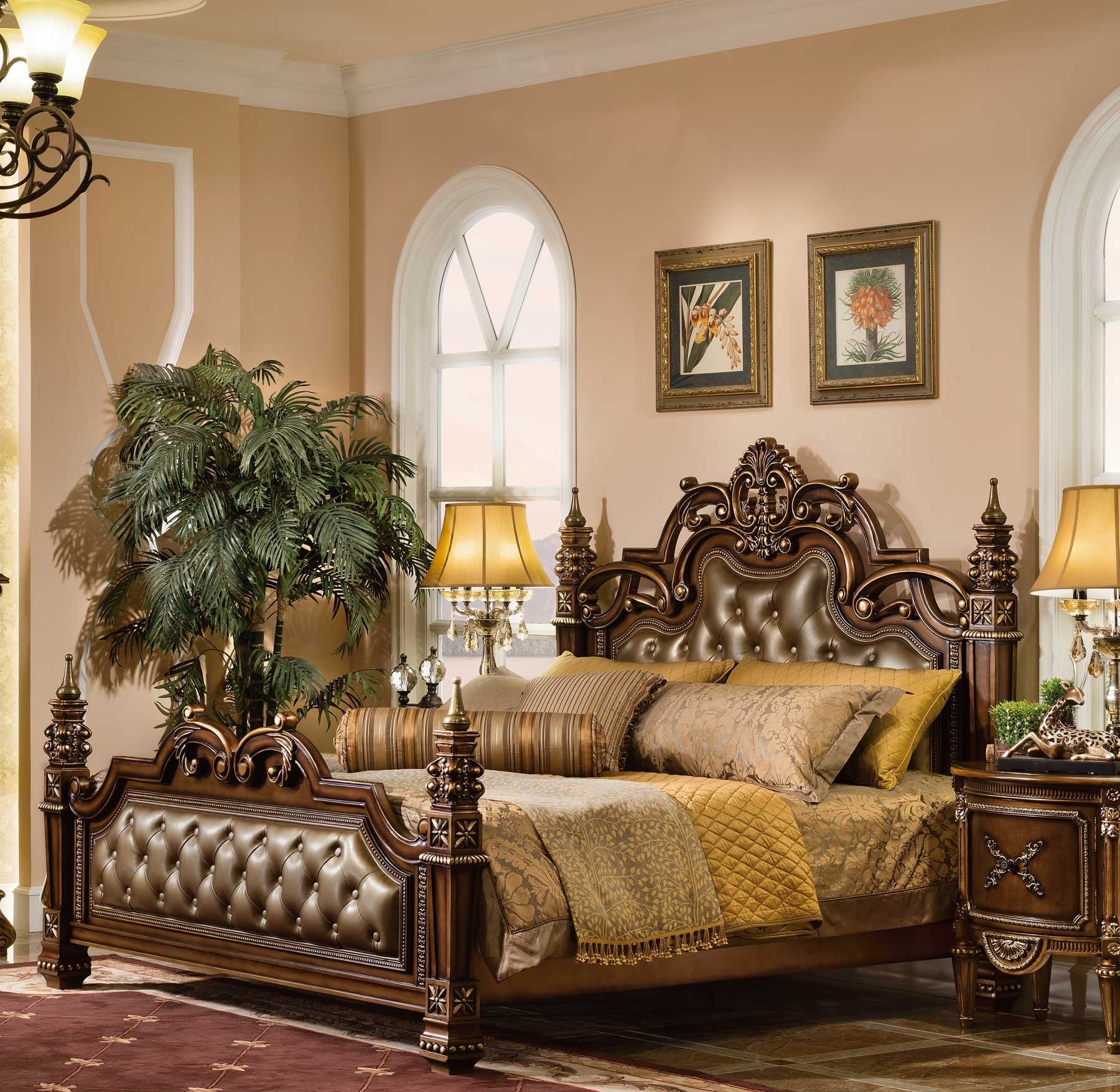 Tudor bed shown in Parisian Bronze finish