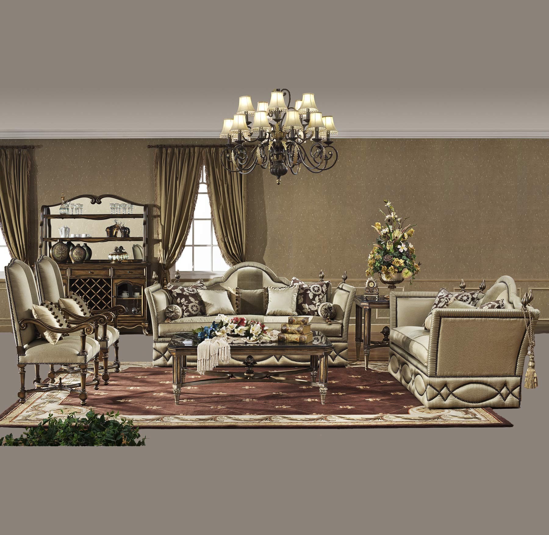 Wellesley 6-pc Living Room Set shown in Parisian Bronze finish