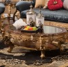 Fountaine Coffee Table w/ Glass Top