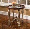 Newhaven End Table w/ Glass Top shown in Vintage Silver finish