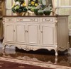 Prescott Credenza in Egyptian Pearl finish with Antique Cognac top.